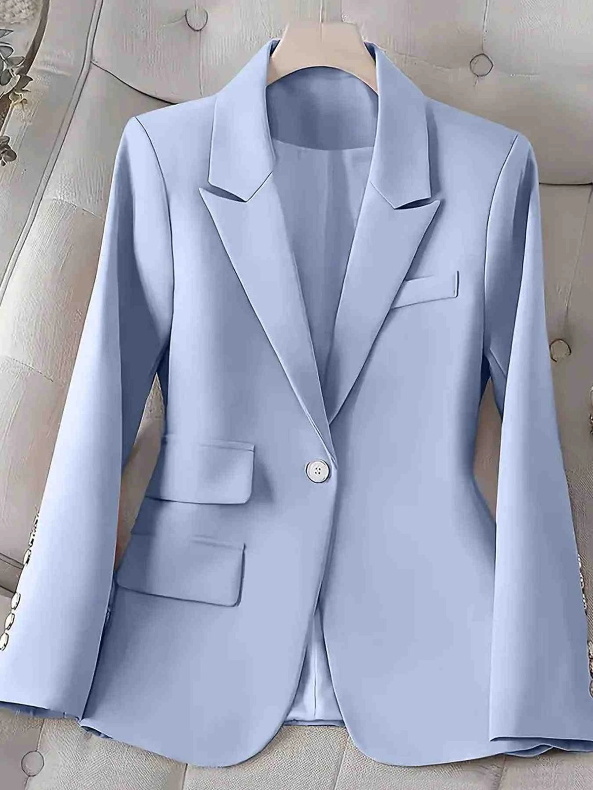 Blazer de Botão Único de Manga Comprida