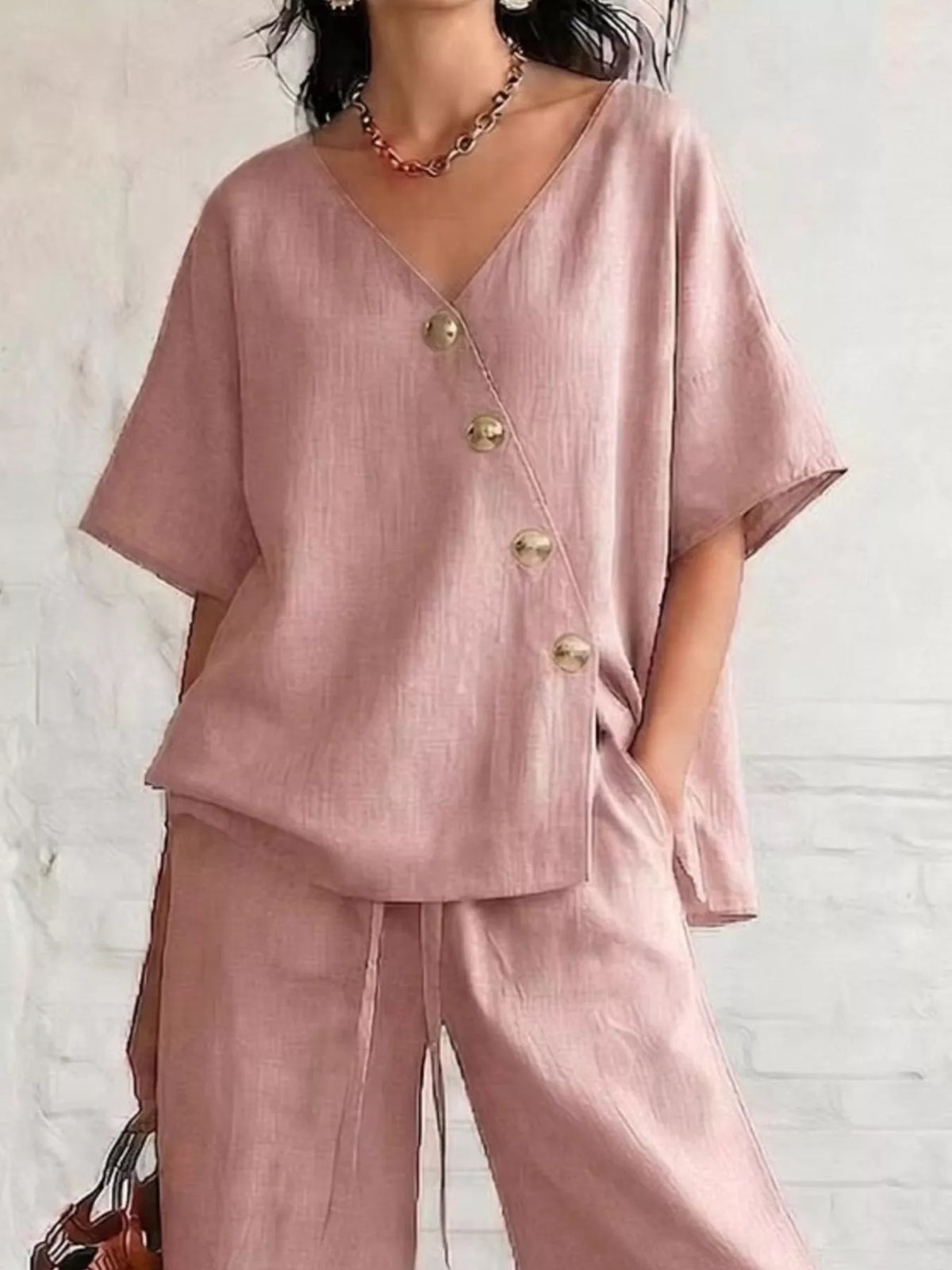Conjunto Top Cruzado Manga