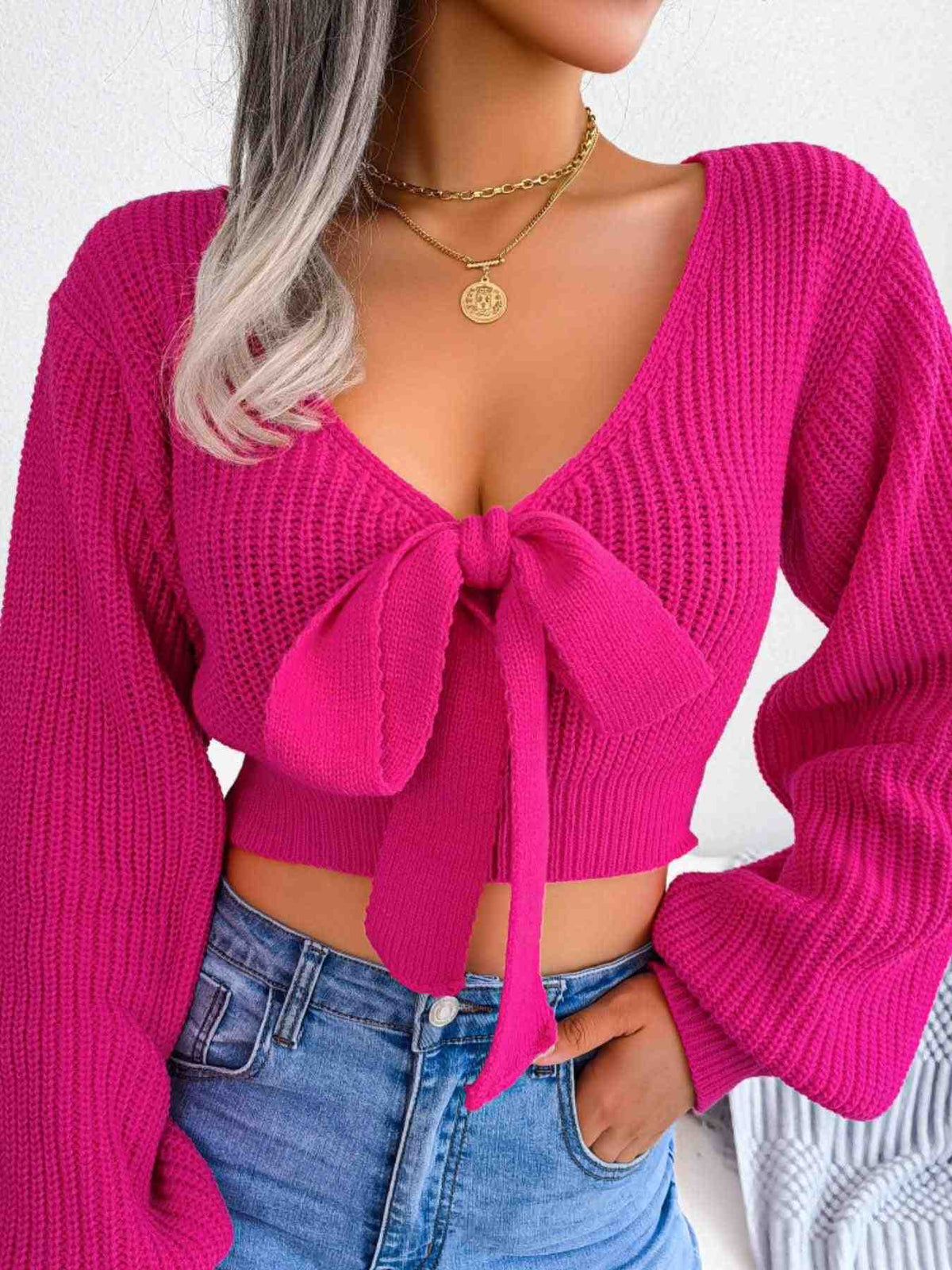 Camisola Curta com Laço