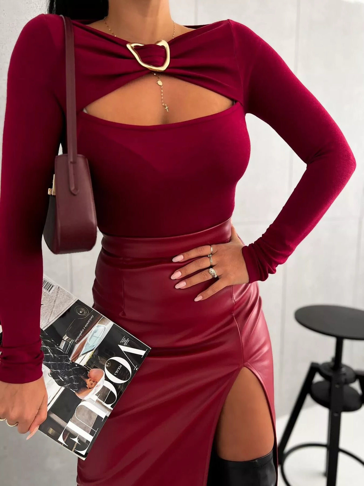 T-shirt Manga Comprida com Recortes