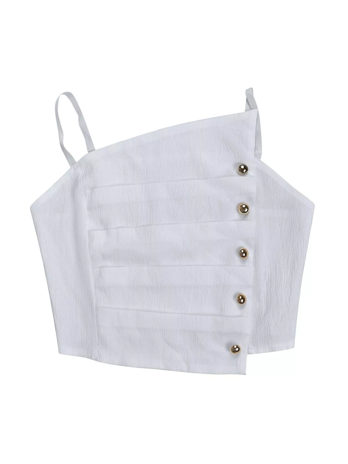 Conjunto de top de alças com costas franzidas e calças de perna larga
