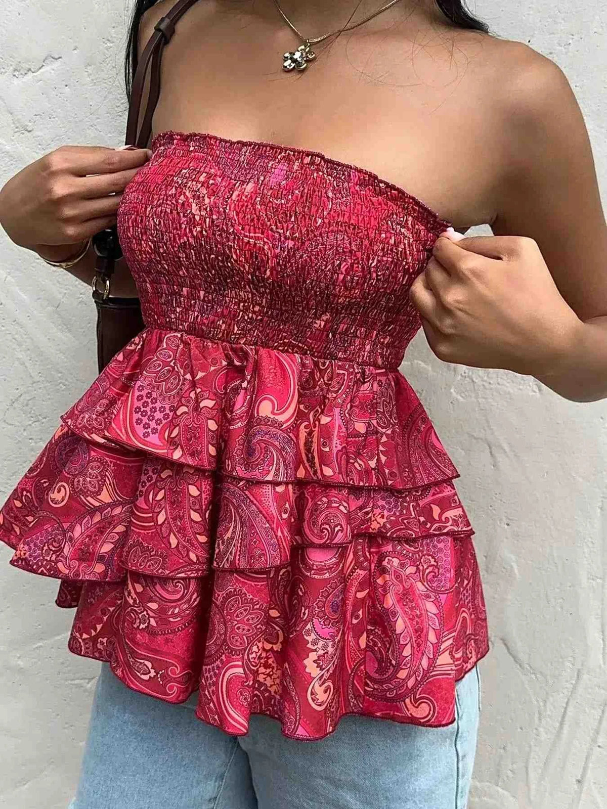 Top Cai-Cai Franzido com Estampado Paisley