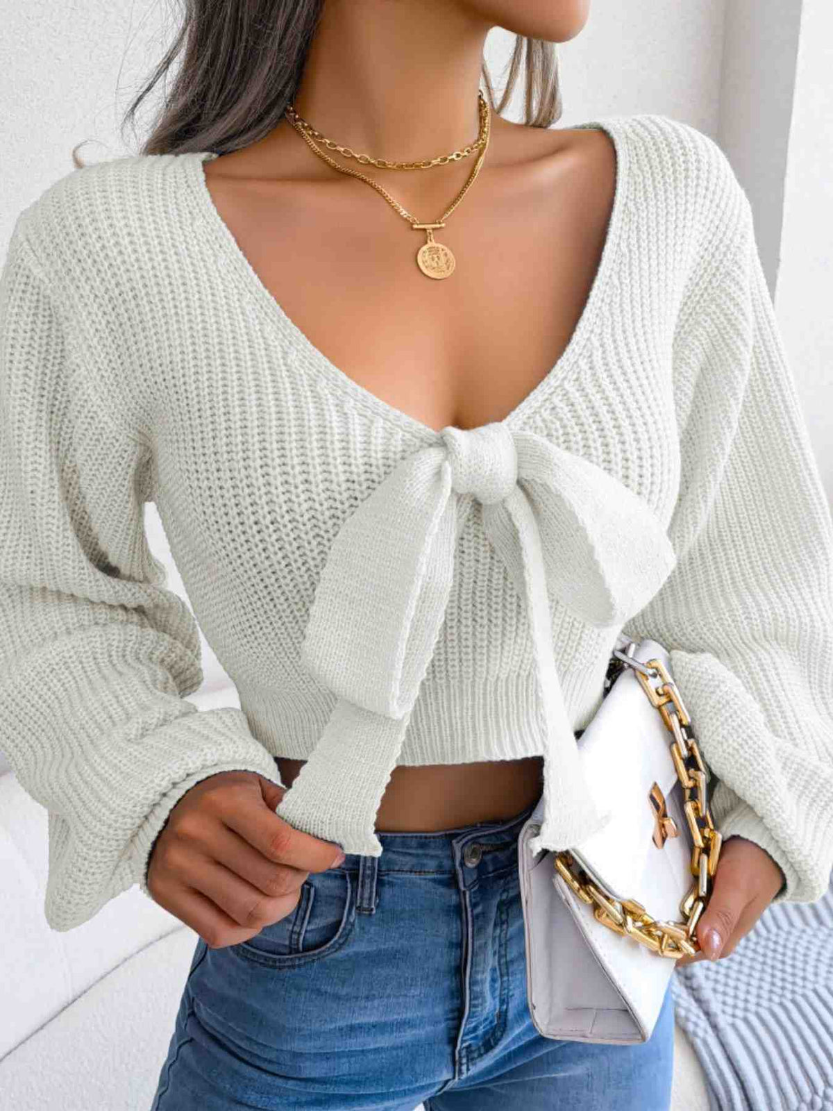Camisola Curta com Laço