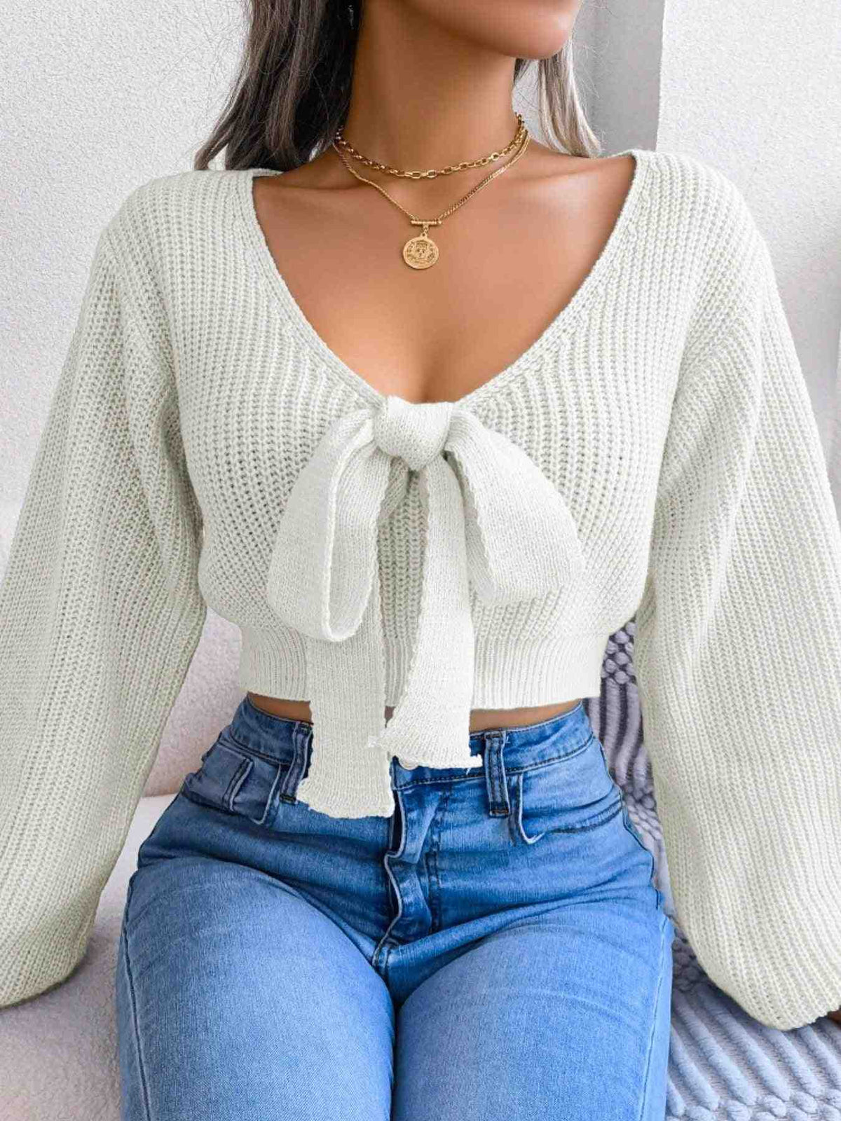 Camisola Curta com Laço