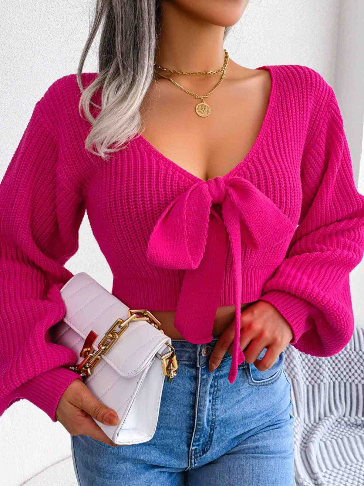 Camisola Curta com Laço
