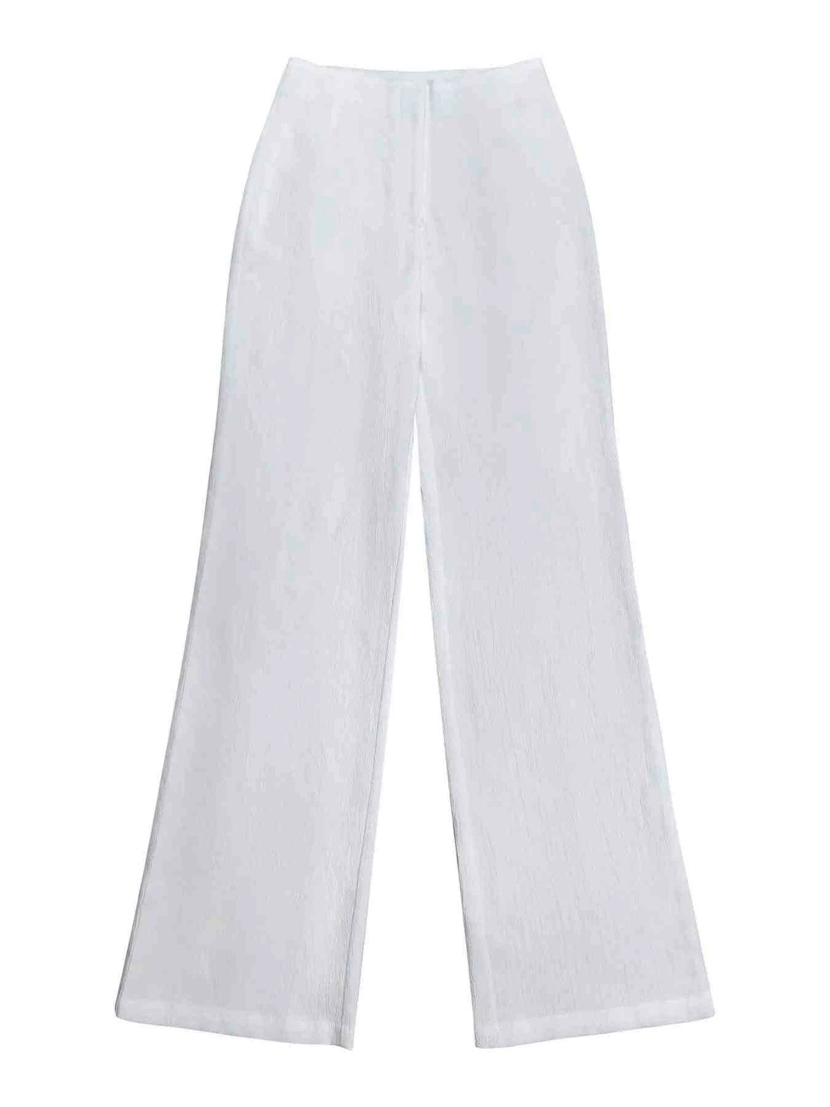 Conjunto Top de Alças com Costas Franzidas e Calças de Perna Larga