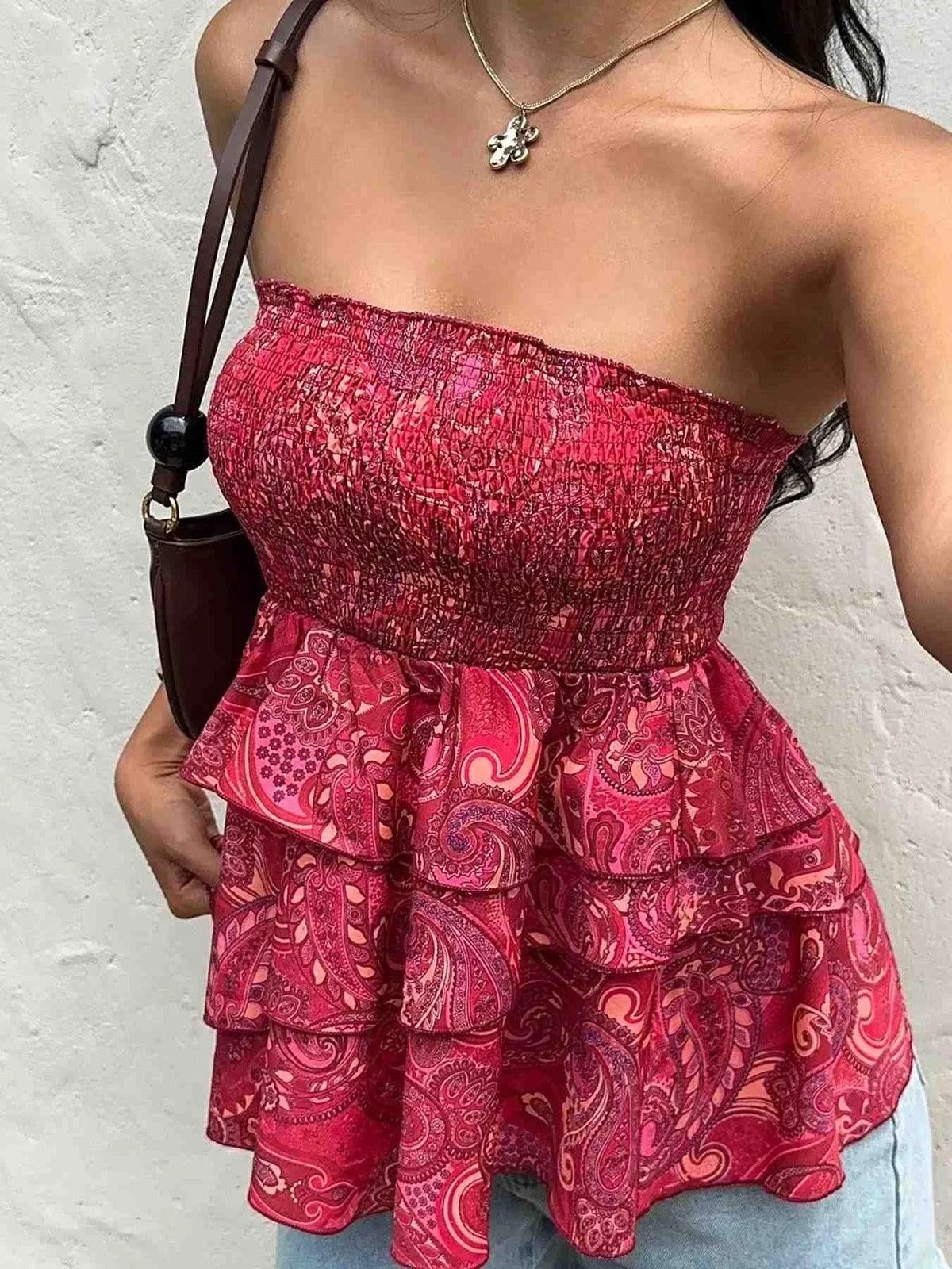Top Cai-Cai Franzido com Estampado Paisley
