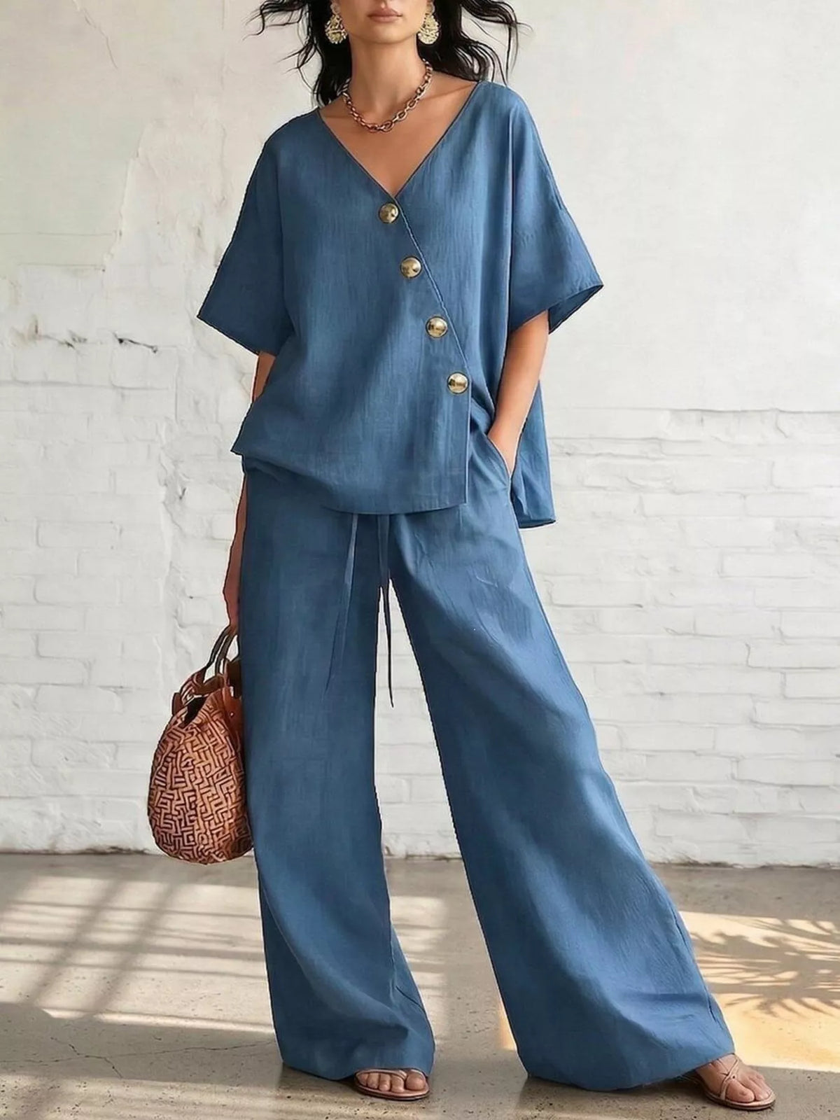 Conjunto Top Cruzado Manga