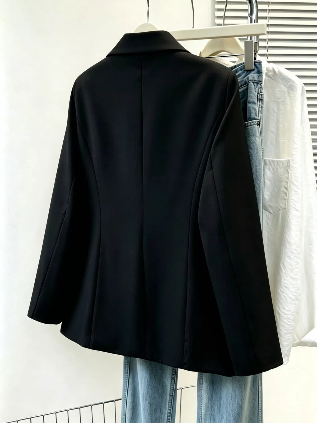 Blazer de Botão Único com Lapela — Tamanhos Grandes