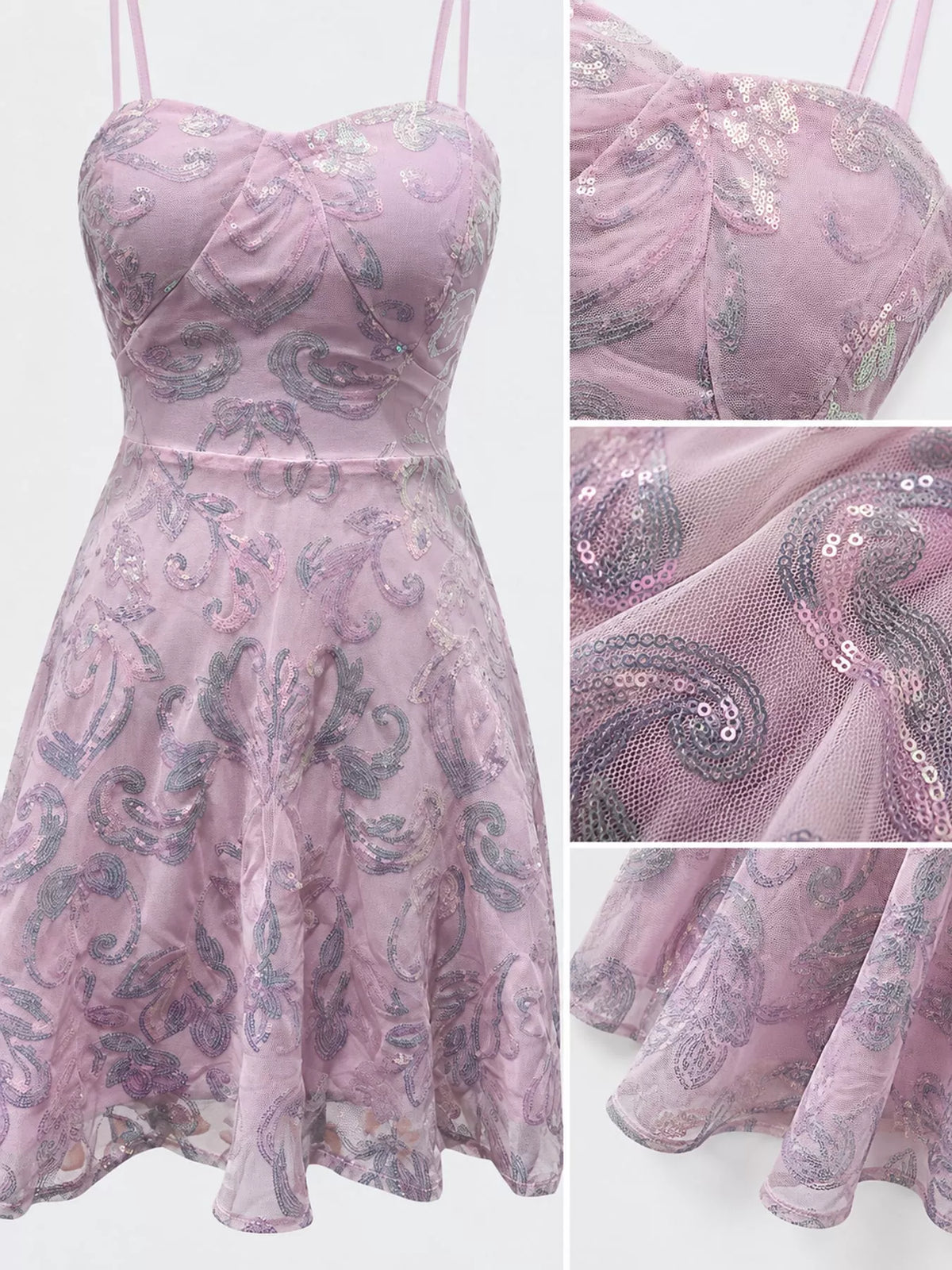 Vestido Mini com Lantejoulas