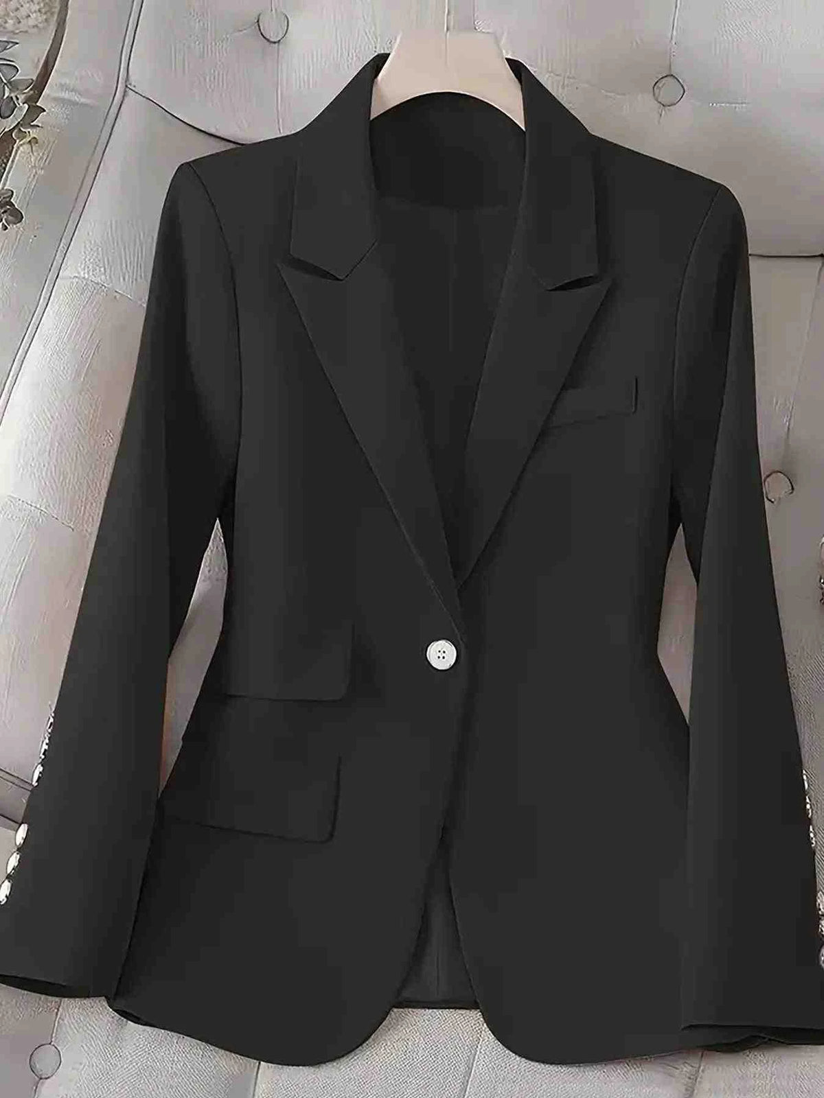 Blazer de Botão Único de Manga Comprida