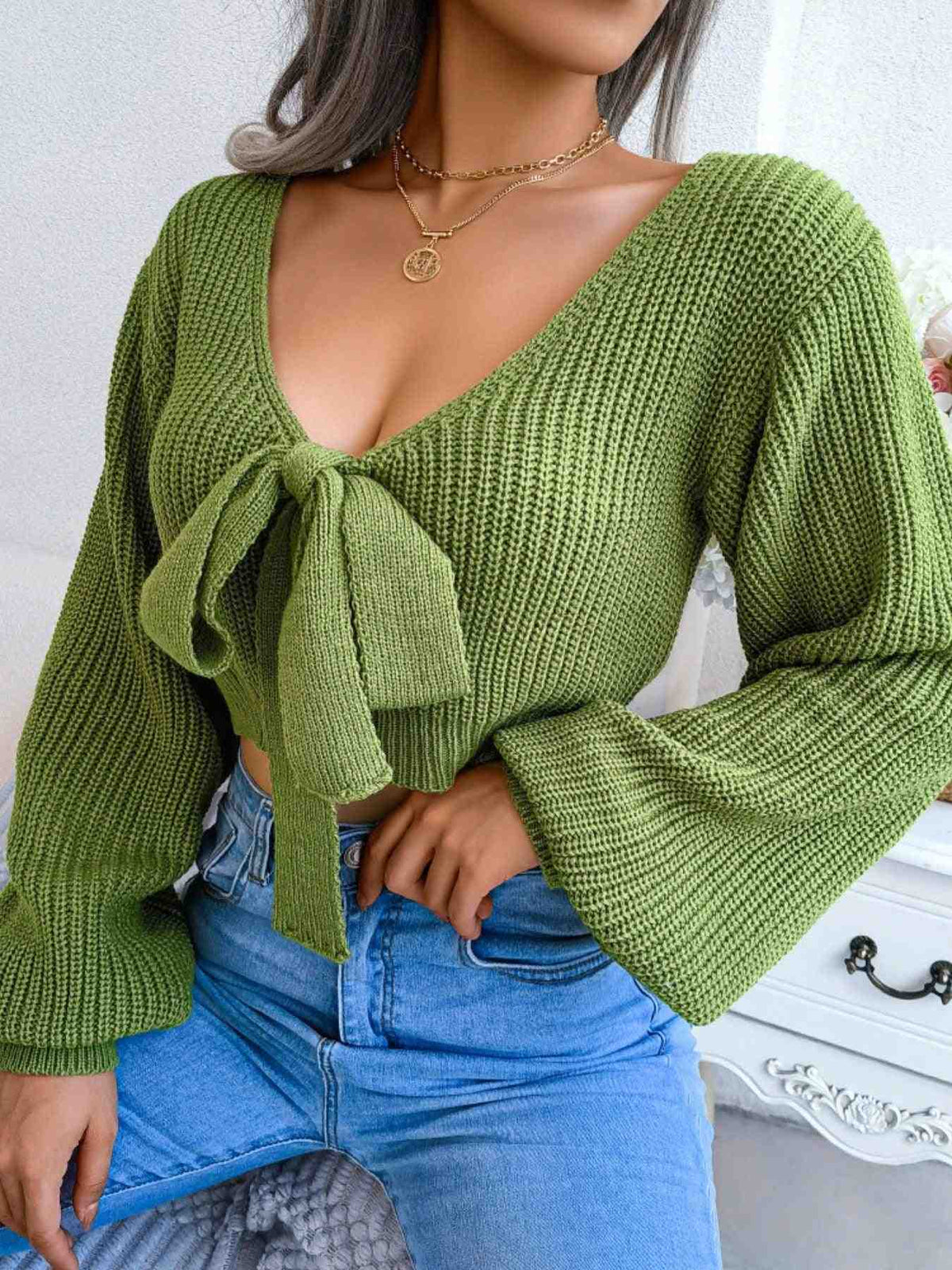 Camisola Curta com Laço