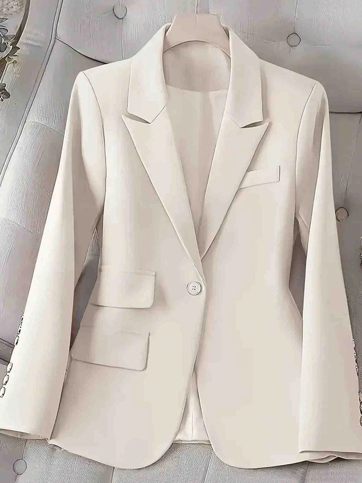 Blazer de Botão Único de Manga Comprida