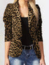 Blazer de Botão Único com Animal Print