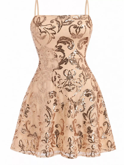 Vestido Mini com Lantejoulas