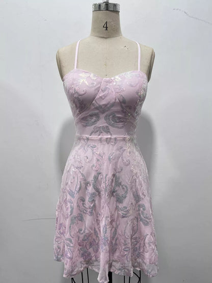 Vestido Mini com Lantejoulas
