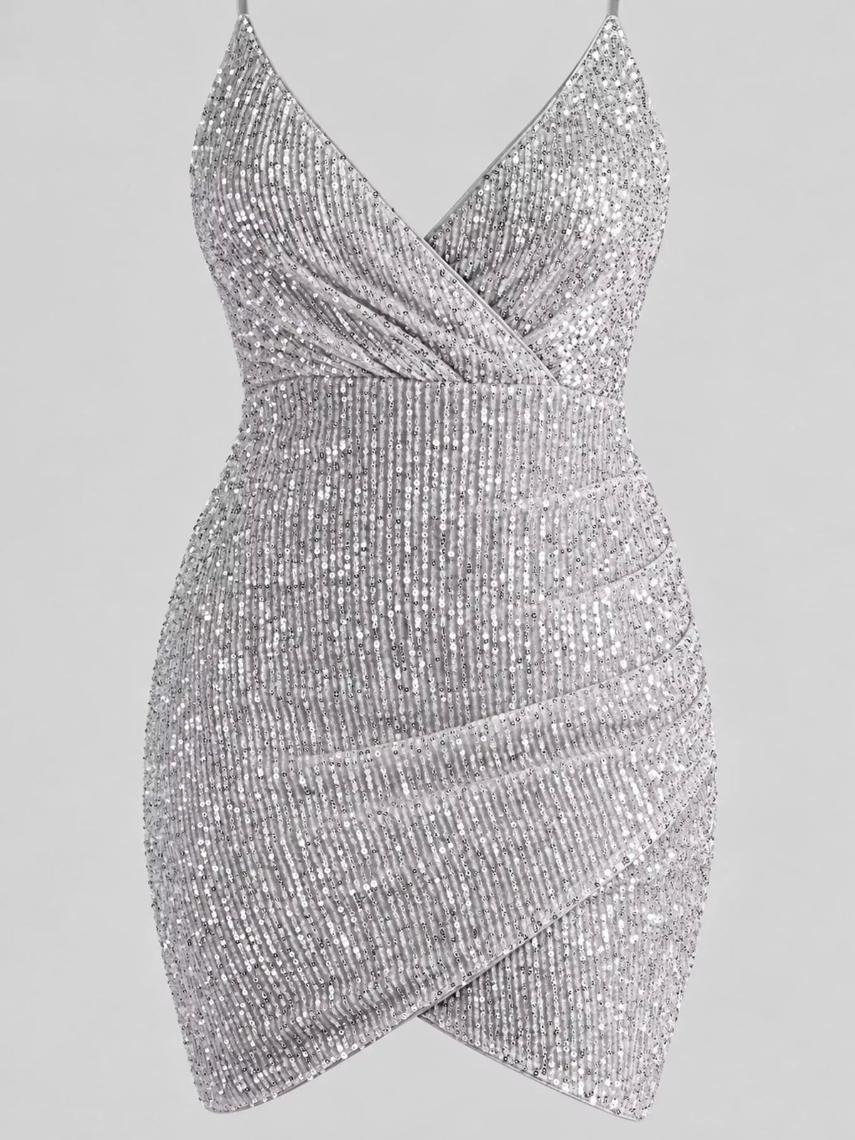 Sequin V-Neck Bodycon Mini Dress