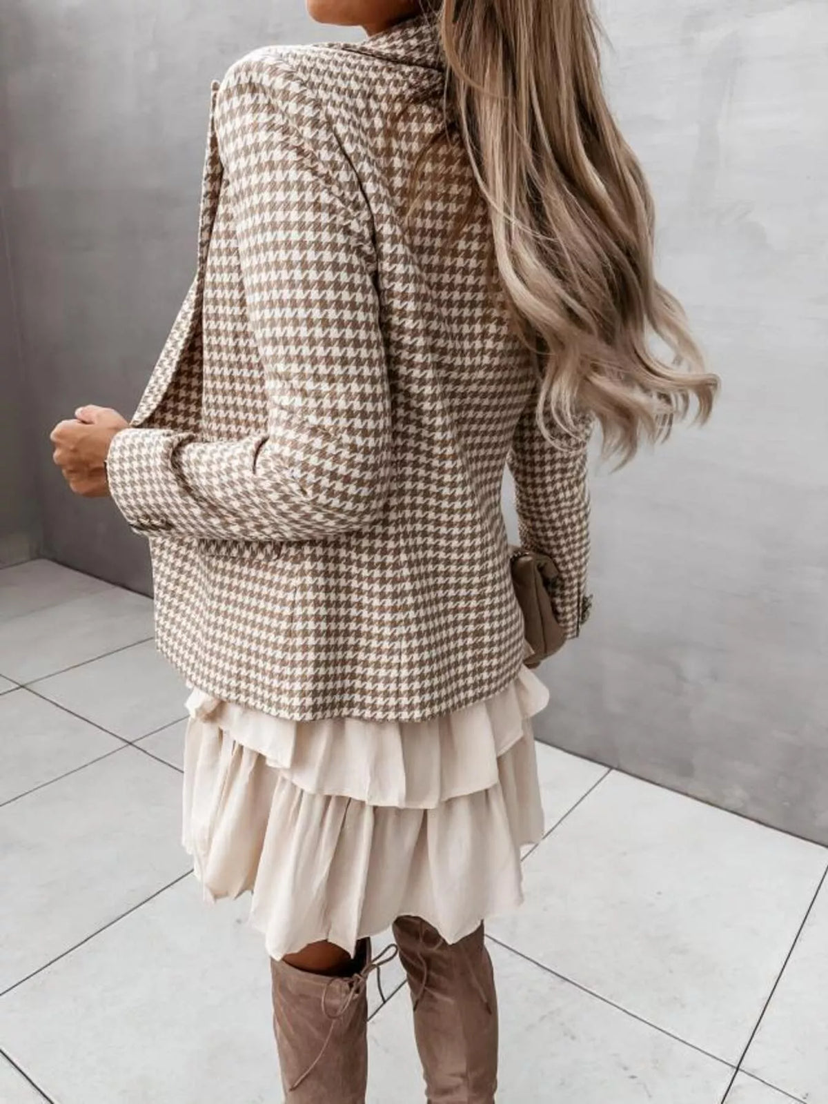 Blazer Cruzado em Pied-de-Poule