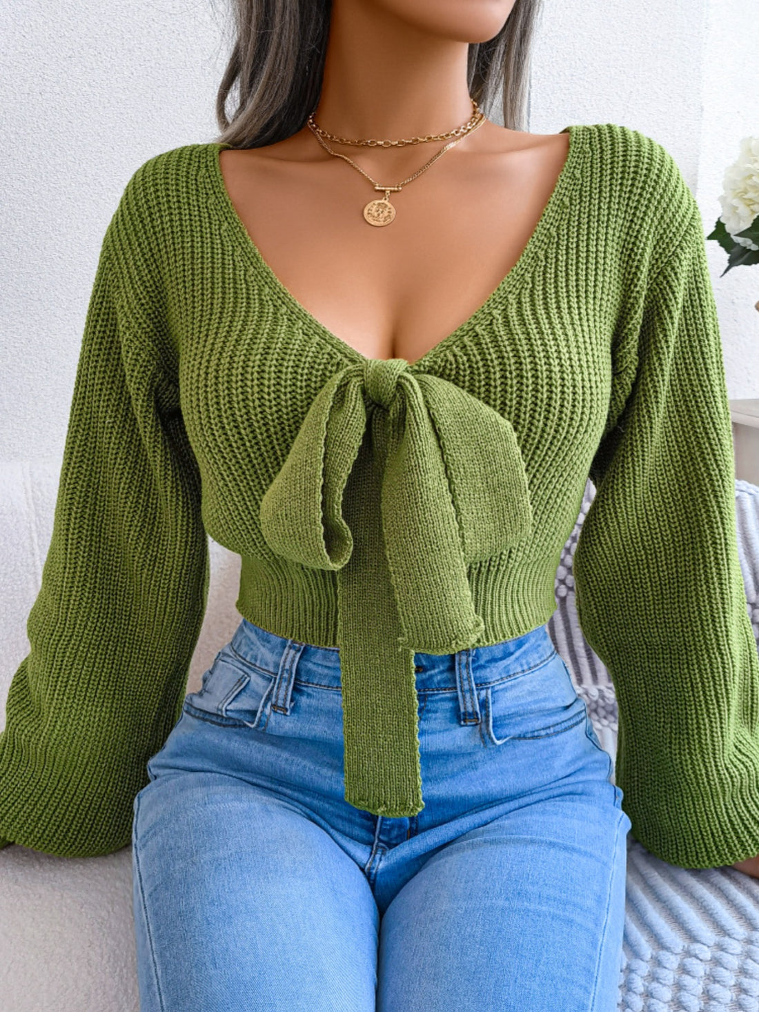 Camisola Cropped com Laço