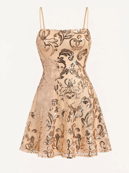Vestido Mini com Lantejoulas