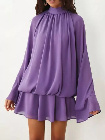 Tie Back Flare Sleeve Mini Dress