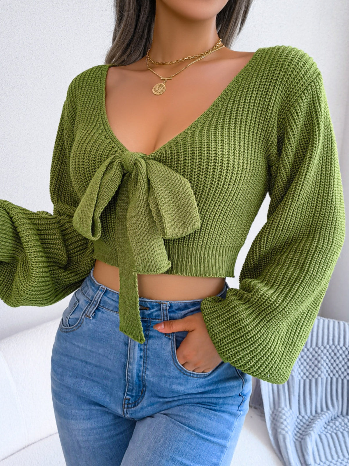 Camisola Cropped com Laço