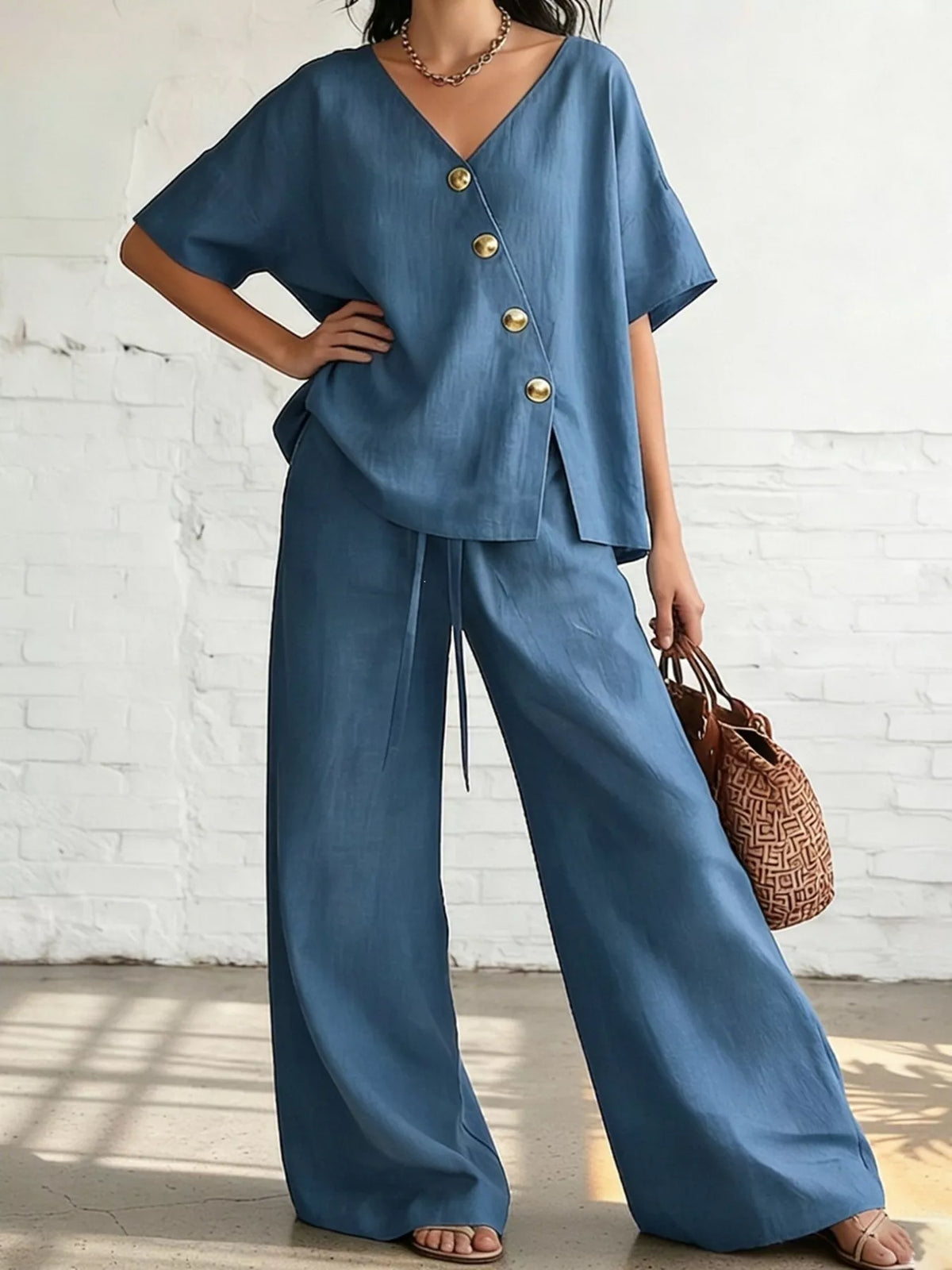 Conjunto Top Cruzado Manga