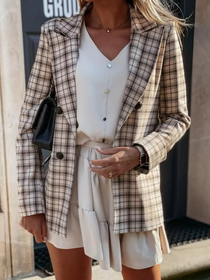 Blazer Cruzado em Pied-de-Poule