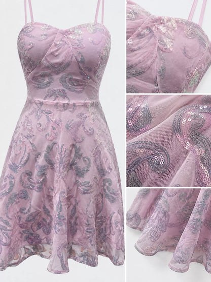 Vestido Mini com Lantejoulas