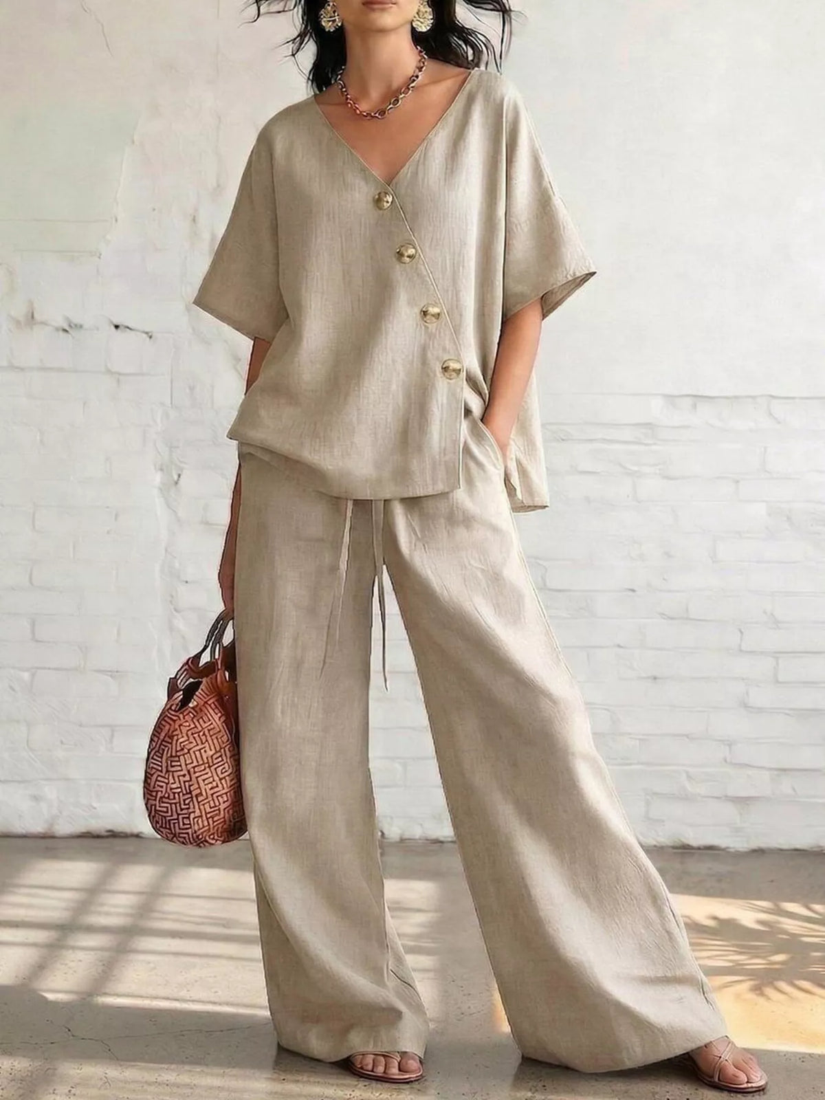 Conjunto Top Cruzado Manga