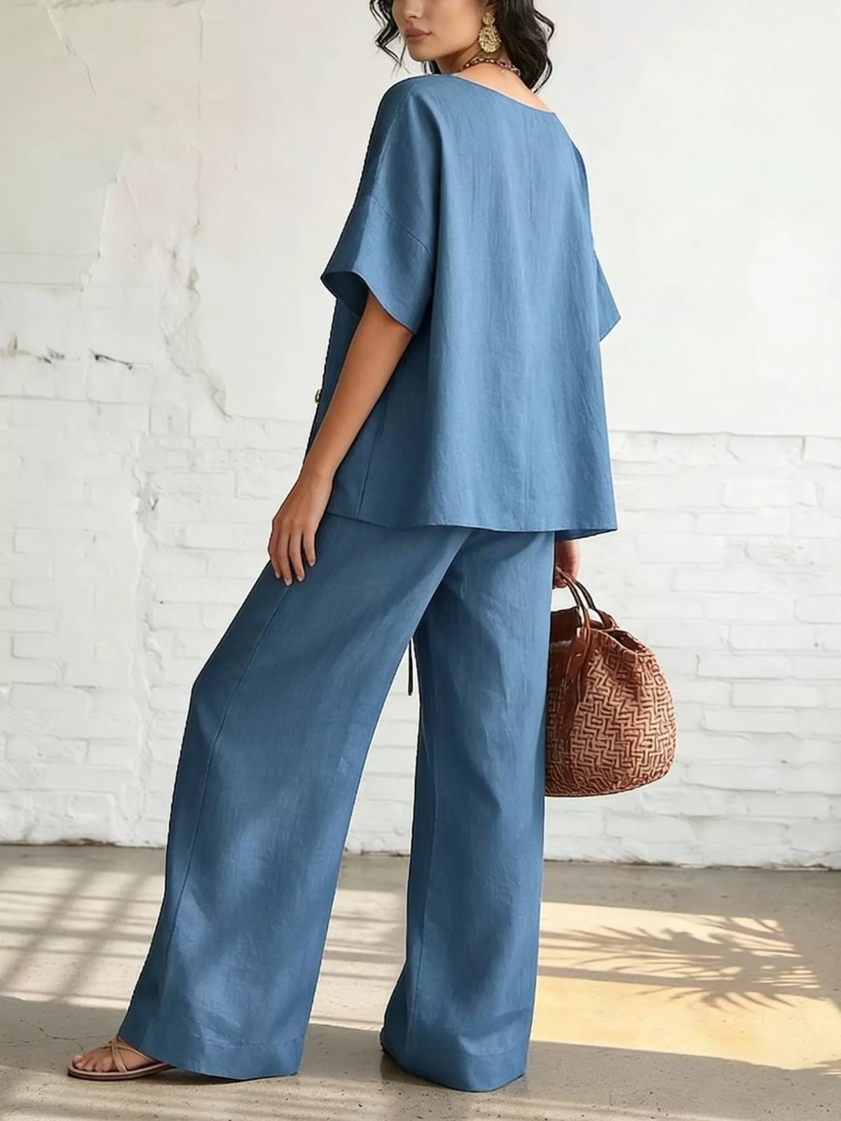 Conjunto Top Cruzado Manga