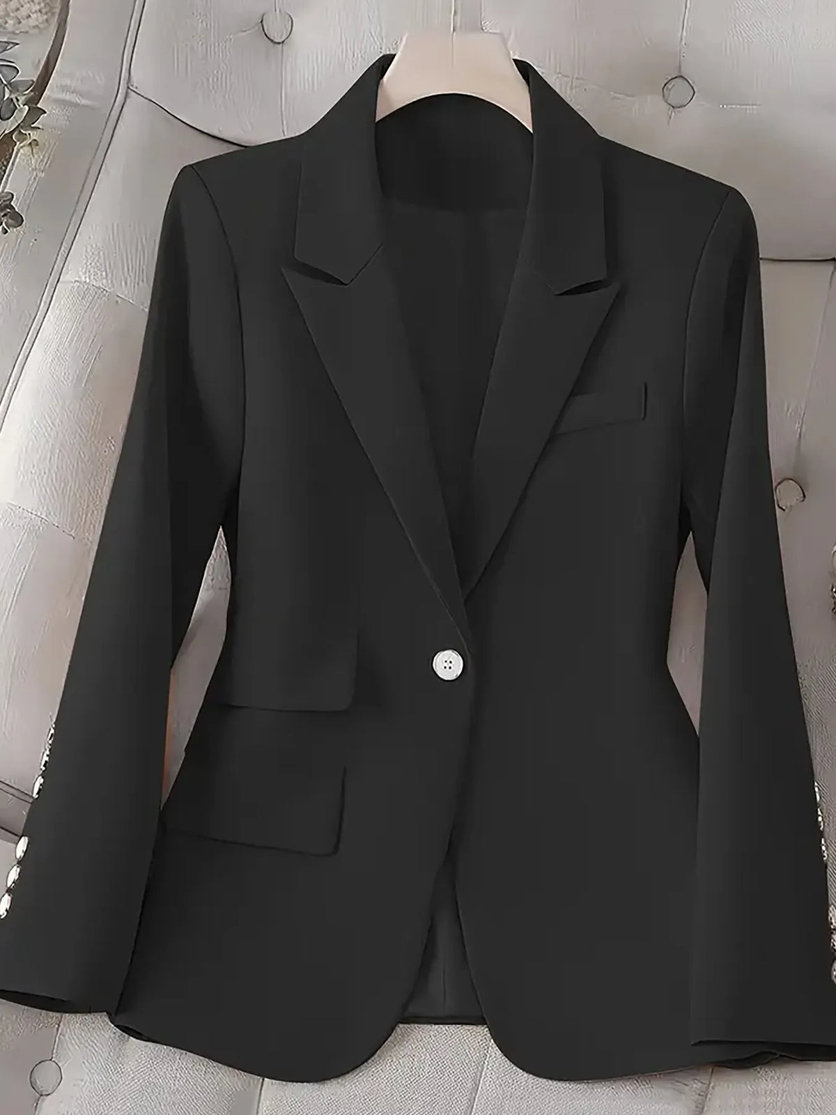 Blazer de Botão Único Manga Comprida
