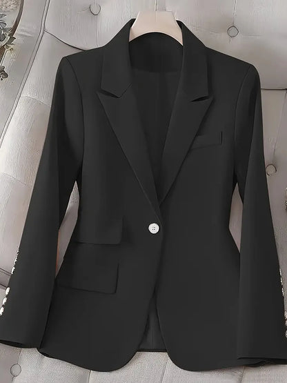Blazer de Botão Único Manga Comprida