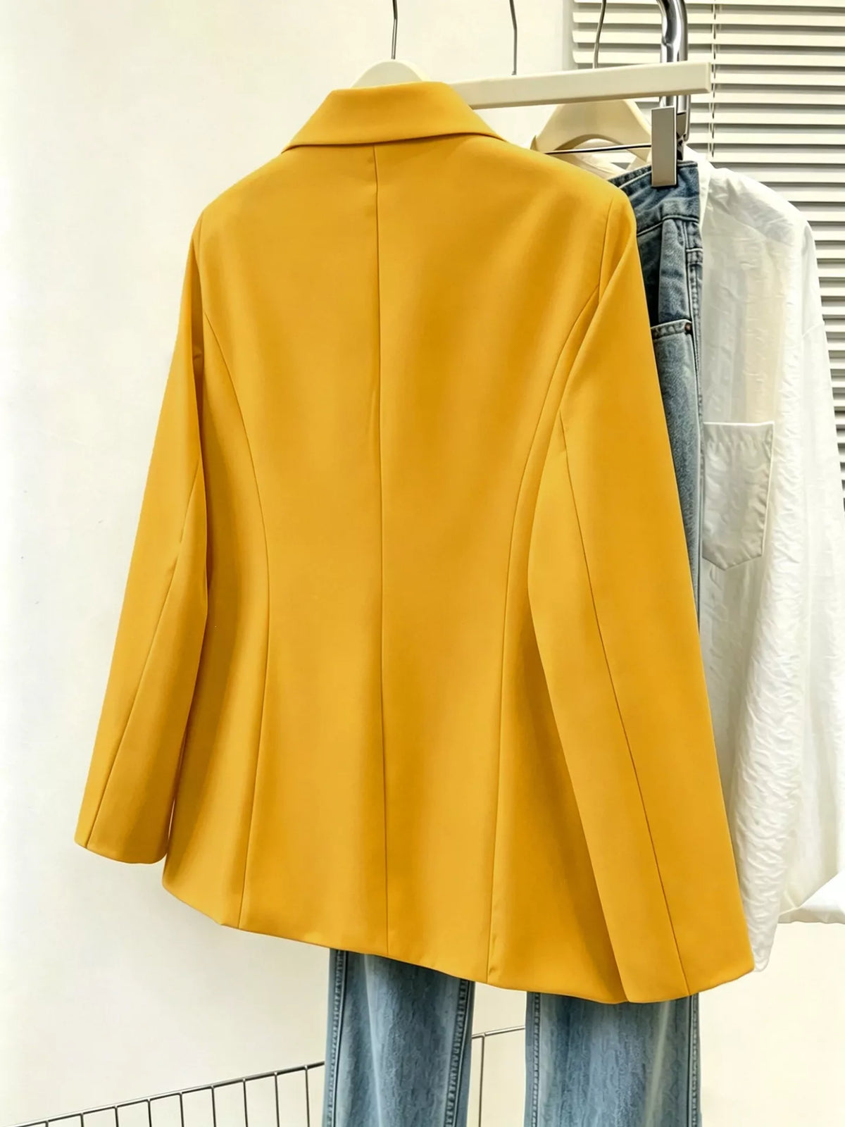 Blazer de Botão Único com Lapela — Tamanhos Grandes