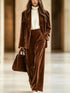 Conjunto de Blazer em Veludo e Calças Wide-Leg