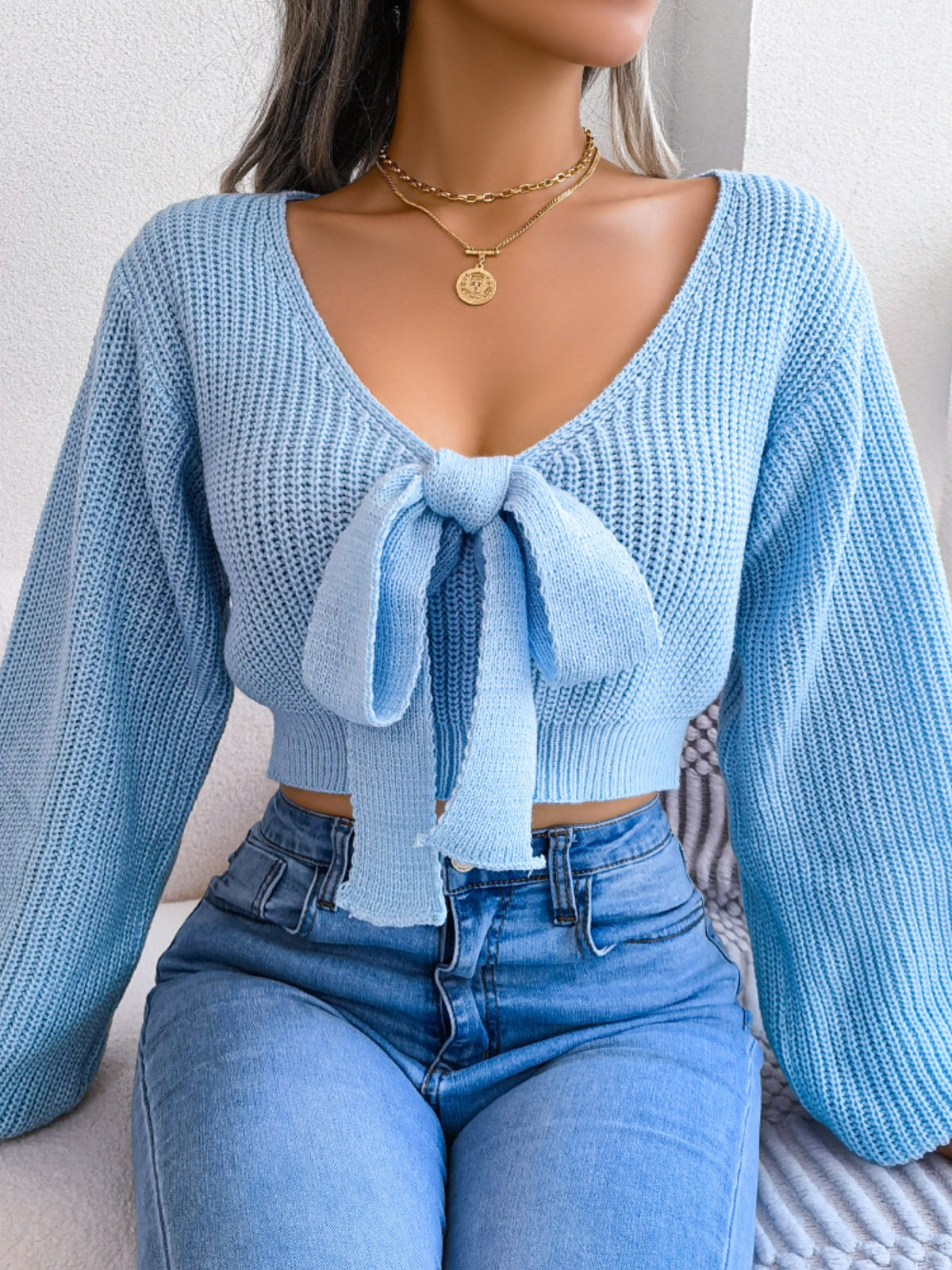 Camisola Cropped com Laço