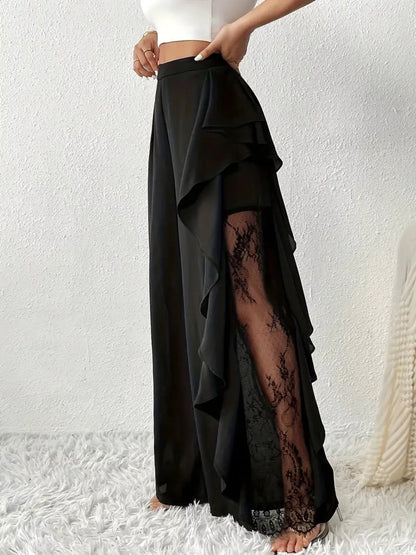 Ruffled Wide Leg Pants