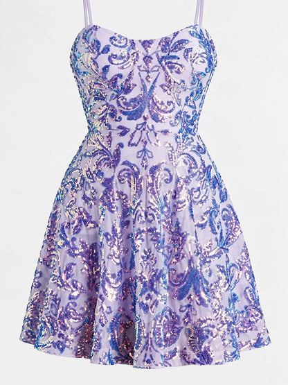 Vestido Mini com Lantejoulas